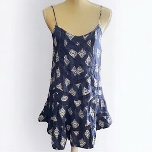Volcom Holey Smokes Dress XSMALL Blue White Skater Girl Casual Lace